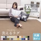 フリーリー カーペット ラグ 滑り止め付 選べる28 200×300cm 軽量設計 超高密度マイクロファイバー生地使用 丸洗いOK オールシーズン快適に使用 無地・ベージュ