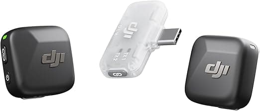 DJI Mic Mini（1 TX + 1 モバイル RX）、ピンマイク、iPhone 17／16／15およびAndroid／PC／タブレット対応ワイヤレスラベリアマイク、プラグ＆プレイ、300m伝送、超軽量、アクティブノイズキャンセリング、Vlog