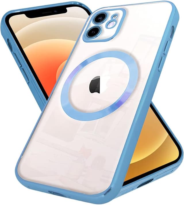 シズカウィル iPhone12 ケース カバー MagSafe対応 耐衝撃 クリアケース ハイブリッド7 1個 ブルー APIP12HI7BL