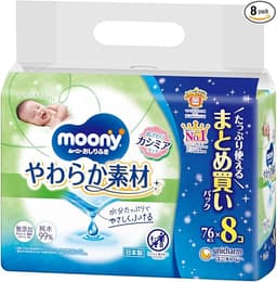 ムーニー おしりふき やわらか素材 つめかえ用(76枚*8個入)
