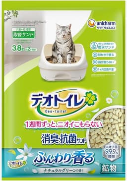 デオトイレ  消臭・抗菌サンドナチュラルグリーンの香り 猫砂(3.8L)