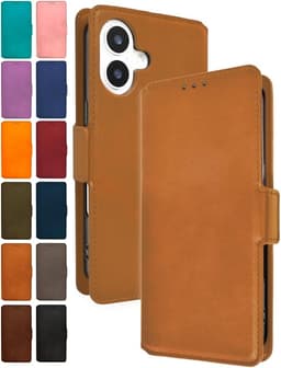 シズカウィル iPhone16 手帳型 ケース カバー 本革調 レザーケース シズカウィルRe 1個 V2 ライトブラウン APIP16V2LBR