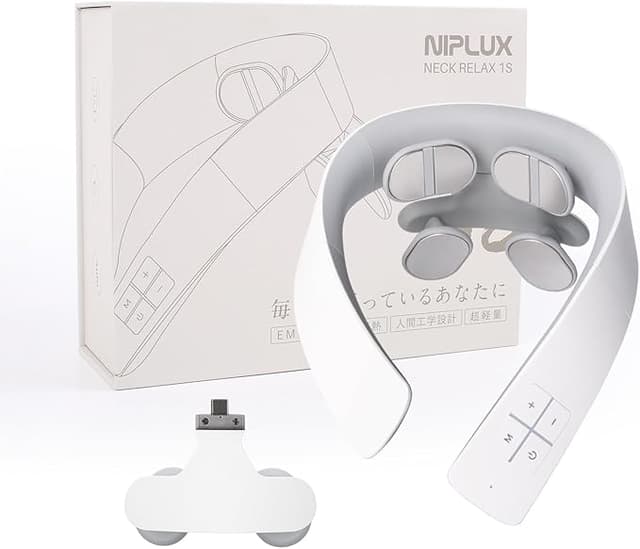 NIPLUX コードレスEMS温熱運動器 NECK RELAX 1S ホワイト NP-NR21WT-1S