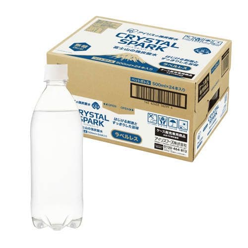アイリス CRYSTAL SPARK 富士山の強炭酸水 ラベルレス( 500ml×24本入)